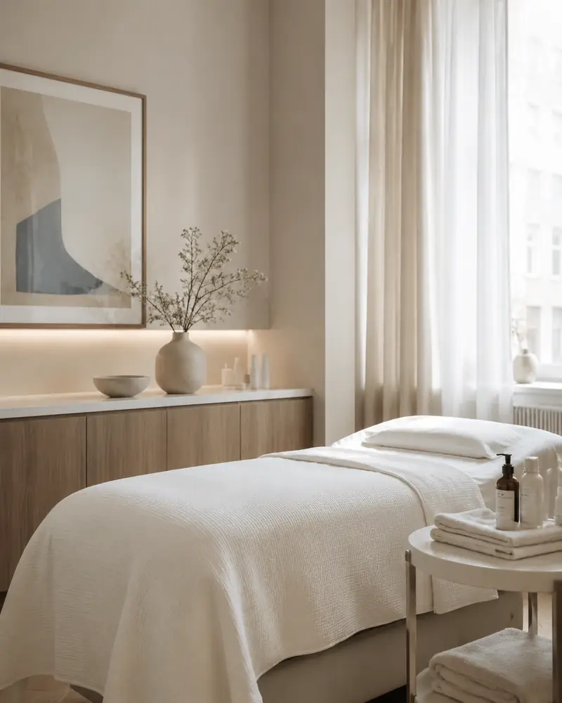 A calm and modern beauty treatment room